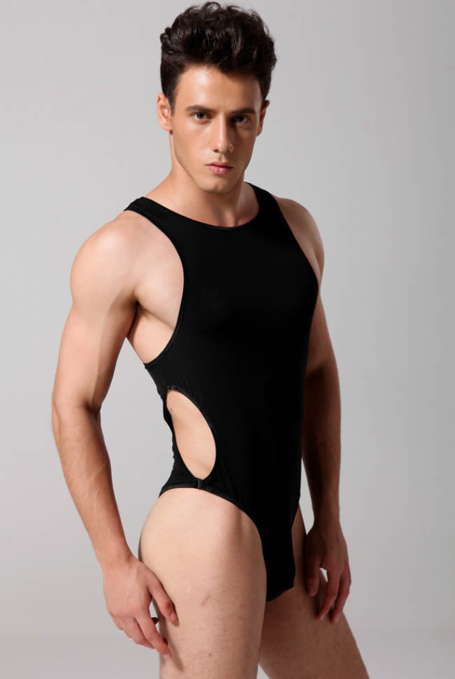 Super Sexy Male Ice Silk Lingerie Viscose Rayon Underwear Vest Black White Blue Hot Men Fashion Babydoll Clubwear 